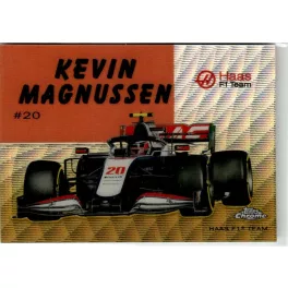   2020 Topps Chrome Formula 1 Racing 1954 World on Wheels Gold Refractor #54W-34 Kevin Magnussen 45/50