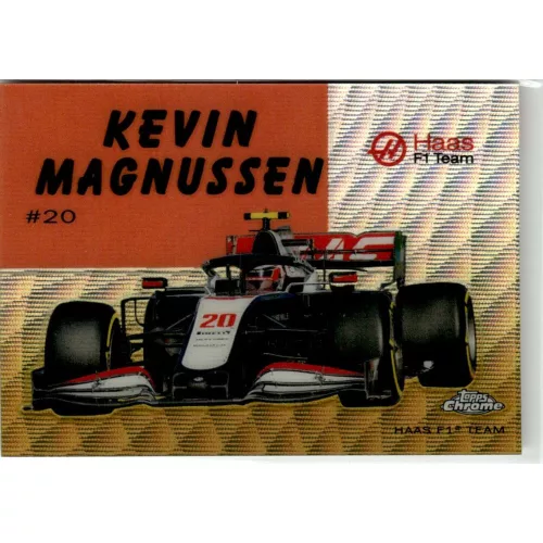 2020 Topps Chrome Formula 1 Racing 1954 World on Wheels Gold Refractor #54W-34 Kevin Magnussen 45/50