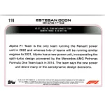 2022 Topps Chrome Formula 1 Racing  #116 Esteban Ocon
