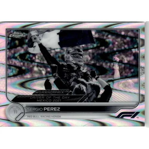 2022 Topps Chrome Formula 1 Racing B&W RayWave Refractor #189 Sergio Perez