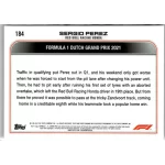 2022 Topps Chrome Formula 1 Racing B&W RayWave Refractor #184 Sergio Perez