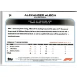2022 Topps Formula 1 Racing Checker Flag #54 Alexander Albon