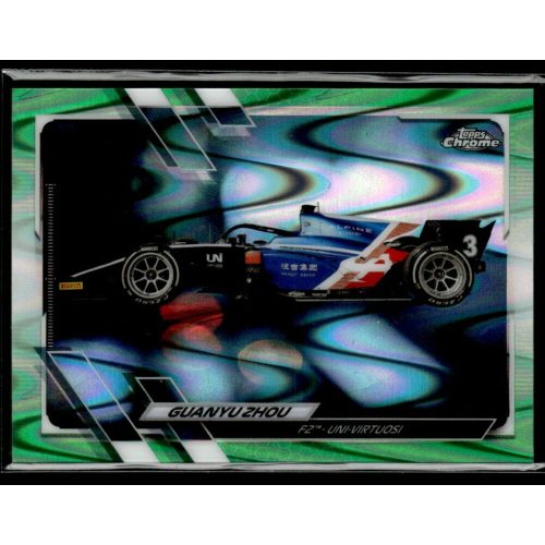 2021 Topps Chrome Formula 1 Racing Green RayWave #119 Guanyu Zhou