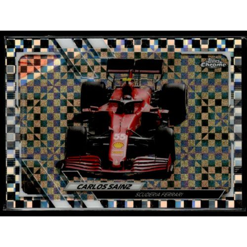 2021 Topps Chrome Formula 1 Racing Checker Flag #107 Carlos Sainz