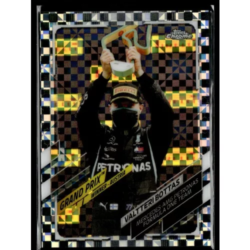 2021 Topps Chrome Formula 1 Racing Checker Flag #138 Valtteri Bottas