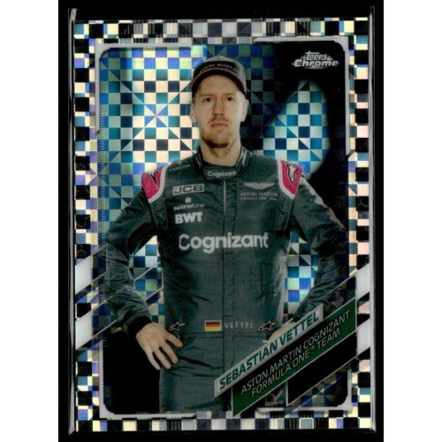 2021 Topps Chrome Formula 1 Racing Checker Flag #7 Sebastian Vettel