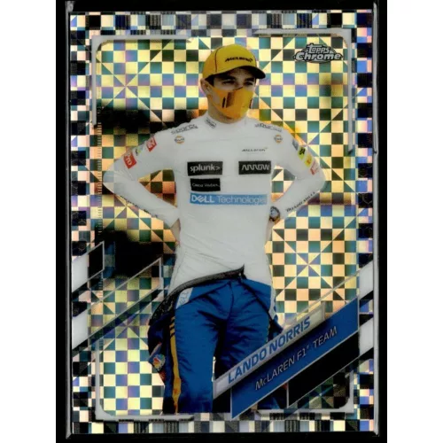 2021 Topps Chrome Formula 1 Racing Checker Flag #52 Lando Norris
