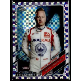   2021 Topps Chrome Formula 1 Racing Purple Checker Flag #175 Nikita Mazepin