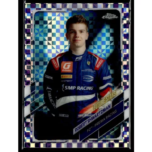 2021 Topps Chrome Formula 1 Racing Purple Checker Flag #58 Robert Shwartzman 173/199