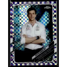   2021 Topps Chrome Formula 1 Racing Purple Checker Flag #81 Toto Wolf 006/199