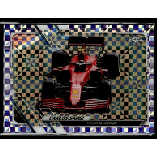 2021 Topps Chrome Formula 1 Racing Purple Checker Flag #107 Carlos Sainz 081/199
