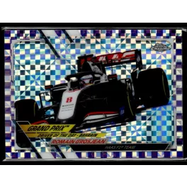   2021 Topps Chrome Formula 1 Racing Purple Checker Flag #157 Romain Grosjean 103/199