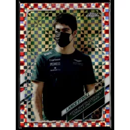   2021 Topps Chrome Formula 1 Racing Red Checker Flag #24 Lance Stroll 4/5