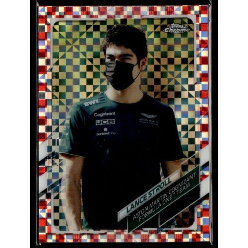 2021 Topps Chrome Formula 1 Racing Red Checker Flag #24 Lance Stroll 4/5