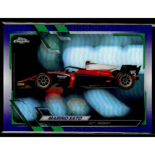 2021 Topps Chrome Formula 1 Racing Purple/Green Refractor #134 Marino Sato