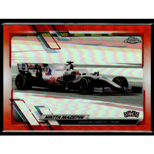 2021 Topps Chrome Formula 1 Racing Orange/Red Refractor #113 Nikita Mazepin