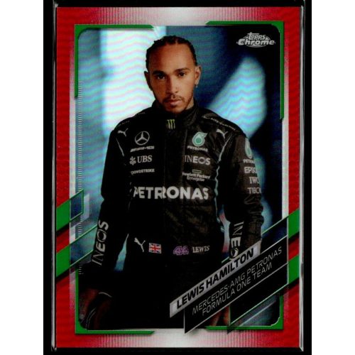 2021 Topps Chrome Formula 1 Racing Red/Green Refractor #1 Lewis Hamilton