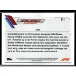 2021 Topps Chrome Formula 1 F1 CARS #111 Antonio Giovinazzi