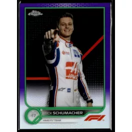   2022 Topps Chrome Formula 1 Racing Purple/Green Refractor #69 Mick Schumacher