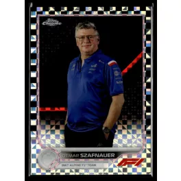   2022 Topps Chrome Formula 1 Racing F1 CREW TEAM - Checker Flag X-Fractor #102 Otmar Szafnauer