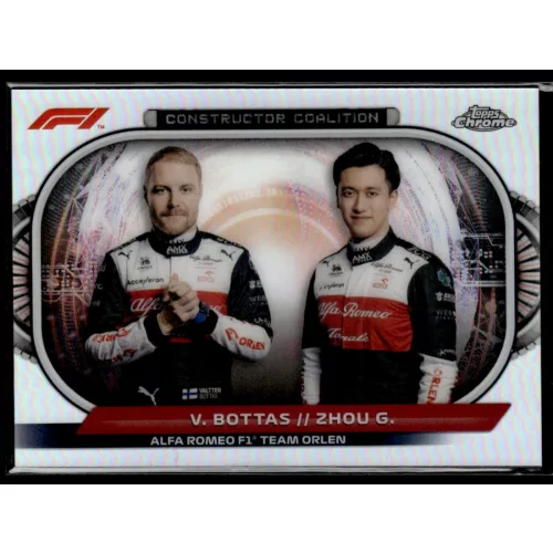 2022 Topps Chrome Formula 1 Racing Constructors Coalition #CC-AR Valtteri Bottas/Zhou Guanyu
