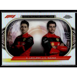   2022 Topps Chrome Formula 1 Racing Constructors Coalition #CC-SF Charles Leclerc/Carlos Sainz