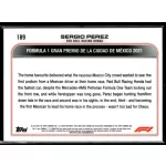 2022 Topps Chrome Formula 1 Racing  #189 Sergio Perez