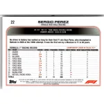 2022 Topps Chrome Formula 1 F1 DRIVERS #22 Sergio Perez