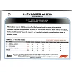 2022 Topps Chrome Formula 1 F1 DRIVERS #55 Alexander Albon