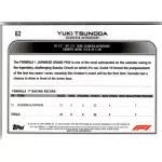 2022 Topps Chrome Formula 1 F1 DRIVERS #62 Yuki Tsunoda
