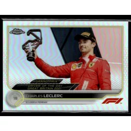   2022 Topps Chrome Formula 1 Refractor GRAND PRIX DRIVER OF THE DAY #182 Charles Leclerc