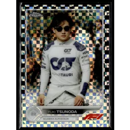   2022 Topps Chrome Formula 1 Checker Flag Refractors F1 DRIVERS #64 Yuki Tsunoda