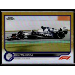   2022 Topps Chrome Formula 1 Gold Purple Refractors F1 DRIVERS #122 Yuki Tsunoda