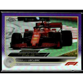   2022 Topps Chrome Formula 1 Purple Refractors GRAND PRIX DRIVER OF THE DAY #180 Charles Leclerc 043/399
