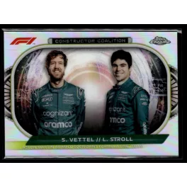   2022 Topps Chrome Formula 1 Constructors Coalition  #CC-AM Sebastian Vettel/Lance Stroll