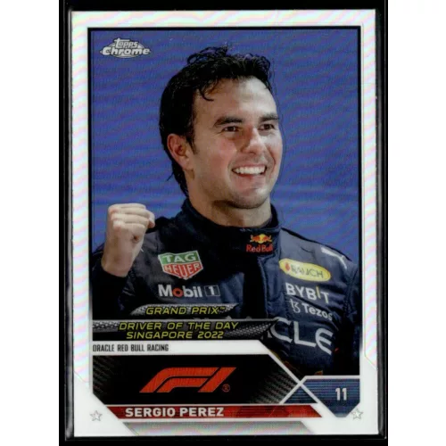 2023 Topps Chrome Formula 1 Refractor Grand Prix Driver of the Day #182 Sergio Perez 