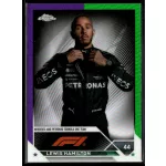 2023 Topps Chrome Formula 1 Purple Green Refractors F1 Drivers #21 Lewis Hamilton 
