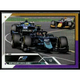   2023 Topps Chrome Formula 1 Gold Purple Refractor F2 Cars #137 Arthur Leclerc 