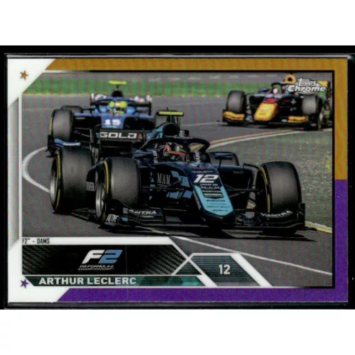 2023 Topps Chrome Formula 1 Gold Purple Refractor F2 Cars #137 Arthur Leclerc 
