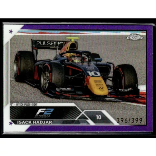 2023 Topps Chrome Formula 1 Purple Refractor F2 Drivers #129 Isack Hadjar 