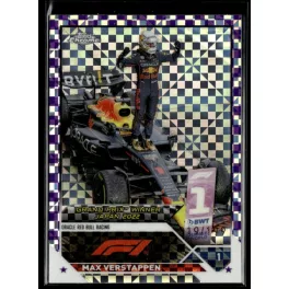   2023 Topps Chrome Formula 1 Purple Checker Flag X-Fractors Grand Prix Winners #161 Max Verstappen 