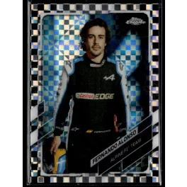   2021 Topps Chrome Formula 1 Checker Flag Refractors #9 Fernando Alonso 