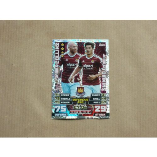 2014-15 Topps Match Attax Extra Defensive Duo #420 James Collins/James Tomkins