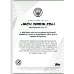 2021 Topps UEFA Champions League Summer Signings Purple Star Signing #JG Jack Grealish 05/25