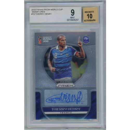 2018 Panini Prizm World Cup Signatures BGS- 9 Mint (AU 10) #S-TH Thierry Henry 
