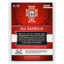 2016 Panini Panini Uefa Euro Prizm Base #103 Rui Patricio