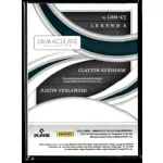 2022-2023 Panini Immaculate Collection Legends Dual Materials  #LDM-CJ Clayton Kershaw/Justin Verlander 40/99