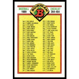 1989-1990 Bowman  #484 364-484
