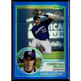   2018-2019 Topps Chrome Silver Blue Refractor  #139 Christian Yelich 107/150