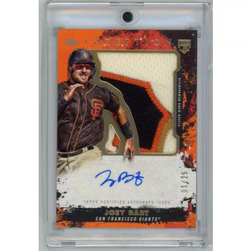 2021-2022 Topps Inception Jumbo Patch Autographs Orange  #AJP-JB Joey Bart 